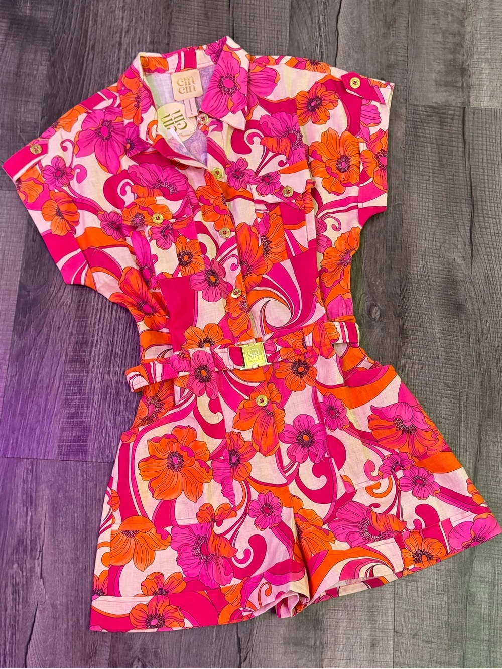 Spy Linen Playsuit - Ultraviolet NWT